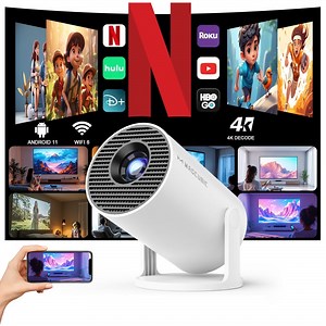 Magcubic Projector 4K 1080P Support with WiFi 6 and BT 5.4, Portable Mini Projector, Auto Vertical Correction, 180° Rotatable Home Theater, HY300 Pro