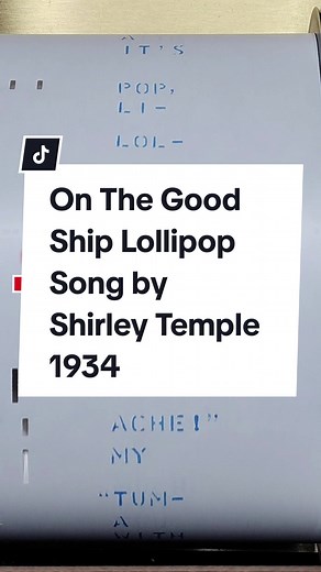 On The Good Ship Lollipop Sing the lyrics from the bottom up #onthegoodshiplollipop #shirleytemple #duet #piano #playerpiano #fyp