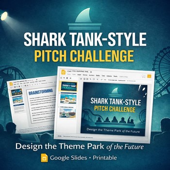 Shark Tank-Style Theme Park Challenge, Design a Theme Park, Digital STEM Project
