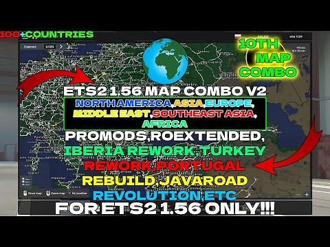 ETS2 1.56 MAP COMBO V2 | ROEXTENDED | JRR | PROMODS | SRMAP | ETC
