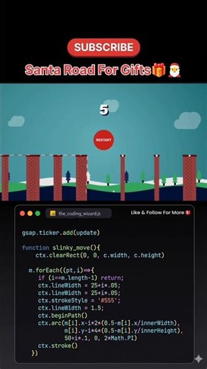 🎅 Santa Road Game in JavaScript 🎮 | Coding With Saurabh | #Shorts #codingwithsaurabh