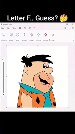 Can You Guess This Character? 🤔 | Drawing Fred Flintstone in MS Paint #shorts #drawing #mspaintart