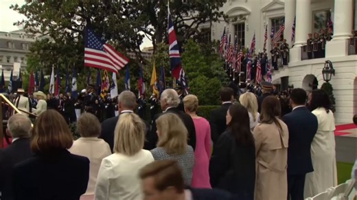 NOW - White House hosts arrival ceremony for King Charles and Queen Camilla.