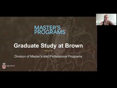 Department of Master's and Professional Programs | Virtual Info Session: Master's at Brown Overview