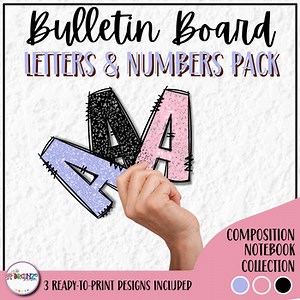 Composition Notebook Doodle Letters & Numbers | A–Z Alphabet & 0–9 Numbers