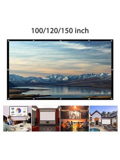 XGODY Projector Screen 60/72/84/100/120/150 Inch, Movie Projector Screen 16:9 Foldable And Portable Anti-Crease Indoor Outdoor Projection Double Sided Video Projector Screen For Home, Party, Office, Classroom Back To School | SHEIN