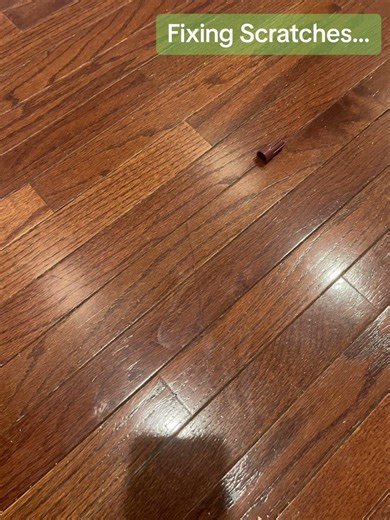 This is how you fix scratches in stained wood floors, or furniture, or whatever else… #christmas
