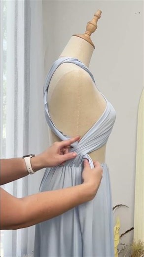 Cross Neck with Flower Buckle - Infinity Dress Tutorial | Mist Blue