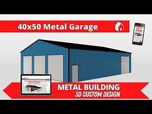 Metal Building Construction | 40x50 Metal Garage Workshop | 3D Custom Design
