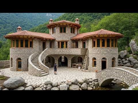 Build a Stone castle in 310 days - The man is admiring the fruits of his labor