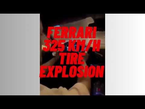 Unbelievable Ferrari Tire Explosion Crash at 325 km/h in a Tunnel!