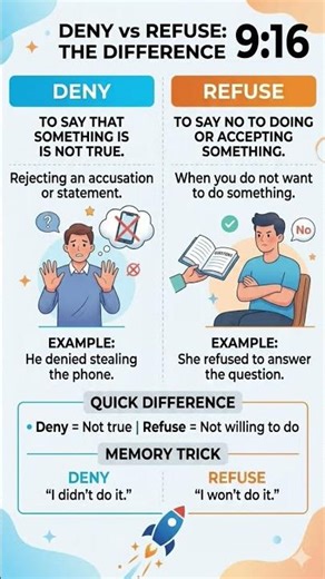 Deny vs Refuse | Most Confusing English Words Explained in 30 Seconds
