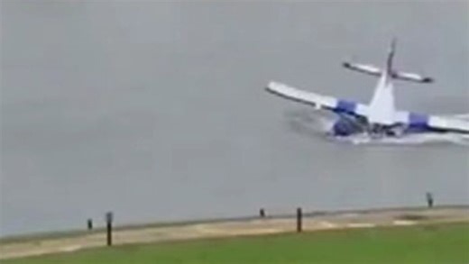 Seaplane crashes into lake during landing