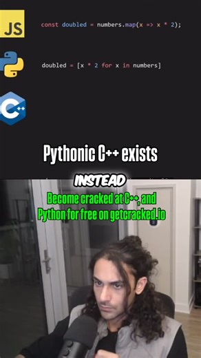 Tomer Tzadok on Instagram: "Pythonic C++ exists bro #swe #softwareengineer #softwareengineering #computersciencemajor #computerscience #dev #cpp #python"