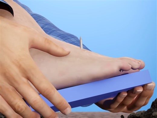 踩到钉子不要拔出来