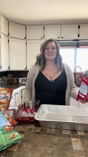 Cheesy ranch snack mix! Recipe: 6c bugles, 5c nacho bugles, 4c cheese its, 1pkg goldfish, 3c pretzels, 2c cereal, 2c cashews, 3/4c butter flavored popcorn oil, 2 envelopes ranch powder. Bake at 250 for 40-45 min stirring occasionally. #lazycanner #partymix #easyrecipe #bugles #bugleschallenge #CapCut #footballsnacks #tractorsnacks #harvest #farmmeal