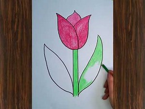 كيف ترسم وردة بالخطوات 🌷 | طريقة رسم وتلوين الوردة How to draw a rose step by step