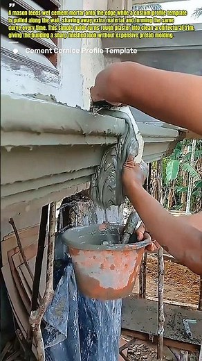 Hand-Shaped Cement Cornice : Smooth Architectural Trim #Construction #Plastering #DIY
