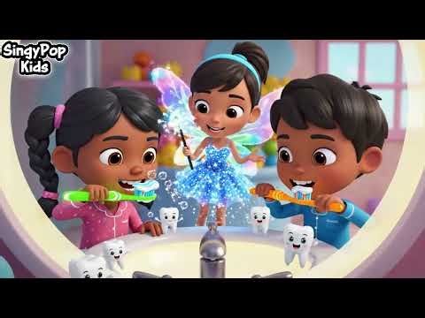 Brush Brush Song” | 3D Kids Cartoon | Learn to Brush Teeth Twice a Day