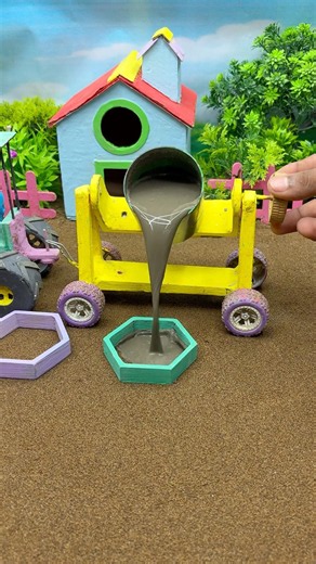 😱 Real Working Mini Tractor Making Cement Pillar | Amazing DIY Construction Machine 🚜#shorts