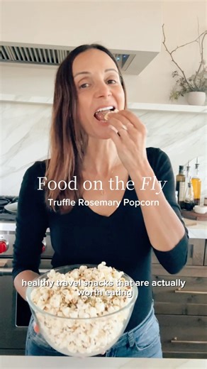 Truffle Rosemary Popcorn Recipe (Perfect for Short Flights) #travelsnacks