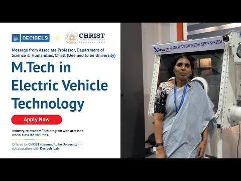 MTech in Electric Vehicle Technology | Dr. Sunitha V R, Associate Professor, Science & Humanities