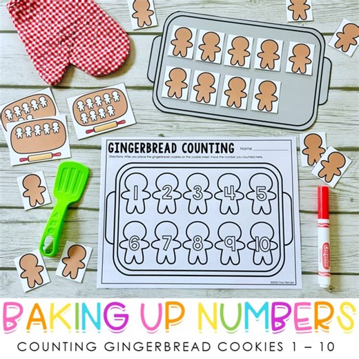 Christmas Counting Activities - Counting Gingerbread Cookies Activity 1 to 10