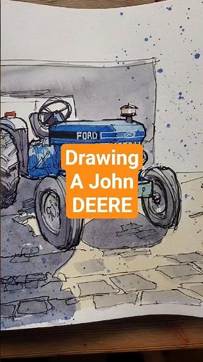 I Love drawing old tractors. Check out my videos for more. #drawingtutorial #urbansketching #tractor