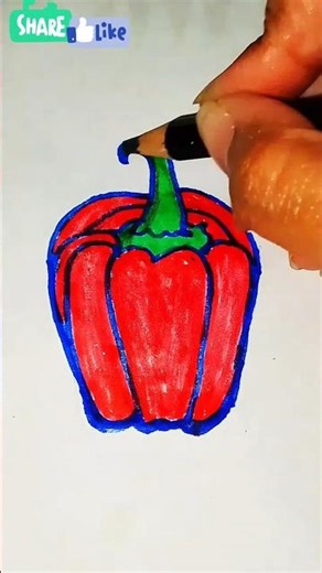 How to drawing Vegetables |Easy Capsicum Drawing tutorial#viral #drawing #shorts