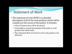 IT Project Management: Software Project Planning, Vision and Scope Document, statement of work (SOW)