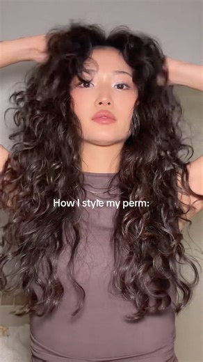 How i style my #perm #permhair #hairspo #hairtok ir