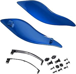 Side Wings Air Deflectors, Fairing Side Wing Windshield Compatible for Harley Davidson Electra Glide Street Glide Trike 2014-2022 (Reef Blue)