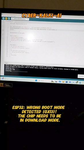 ESP32: Wrong boot mode detected (0x13)! The chip needs to be in download mode. #esp32 #arduino #iot #DIY | cyber kalki AI robotics | Facebook