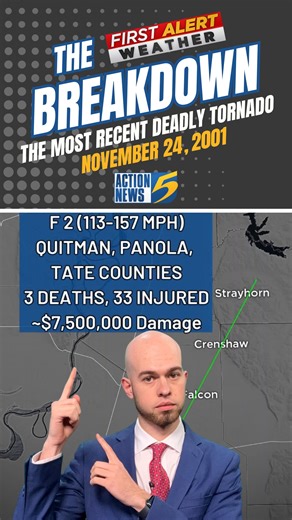 THE BREAKDOWN: The most recent deadly November tornado in the Mid-South, November 24, 2001 #Tornado #Crenshaw #Mississippi #Memphis #Weather | Action News 5
