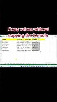 Copy values without copying the formula #excel #exceltips #exceltricks #columnformatting