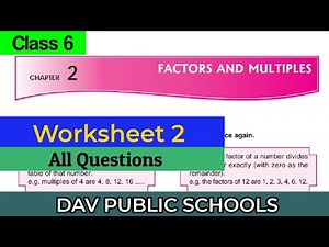 DAV class 6 maths chapter 2 worksheet 2 - all questions
