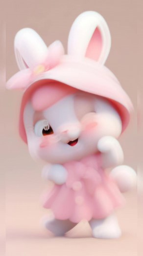 Cute Animated Rabbit Video: Joyful Moments