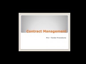 2Construction Management Pre-Tender procedures