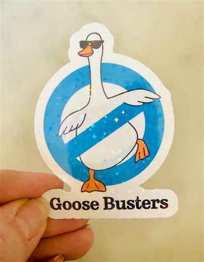 Silly Goose Sticker- Goose Busters, Funny Holographic Vinyl Decal, Waterproof - Etsy