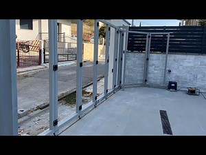 Μηχανισμός σε αυλόπορτα συρόμενη, σπαστή με γωνία από LOWEDOORS.‪@lowedoors1099‬