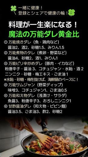 料理が一生楽になる！魔法の万能ダレ黄金比
