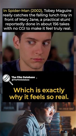 really catches the falling lunch tray infront of Mary Jane.