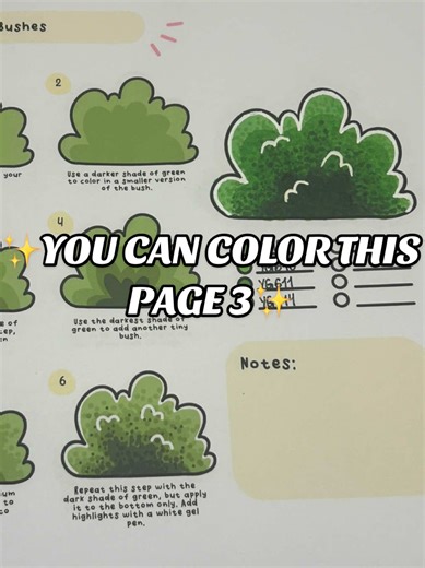 ✨YOU CAM COLOR THIS PAGE 3✨ I hope this step by step guide helps you to draw a bush with your alcohol markers.🫶🏽 #tutorial #coloringtutorial #ohuhu #coloring #coloringbook