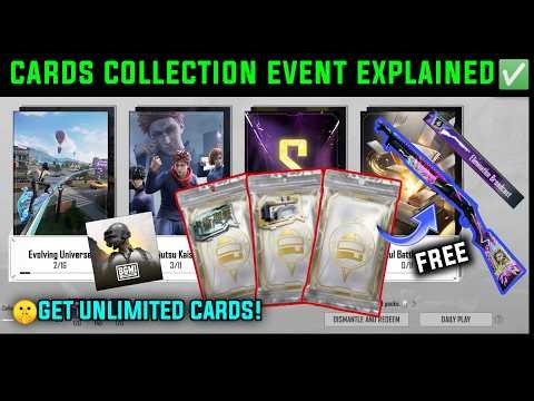 BGMI CARD COLLECTION EVENT EXPLAIN / HOW TO GET CARDS IN BGMI / FREE UPGRADE SHOTGUN SKIN KAISE LE