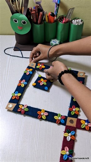 Kajal Art And Craft | Cowrie Shell Craft Ideas To Make A Wallhanging Decor #instgram #cowrieshell #diy #viral #short | Instagram