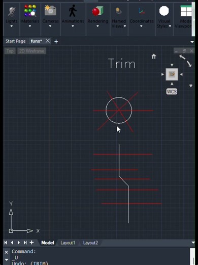 PTCAD-line editting #trim #extend #cad
