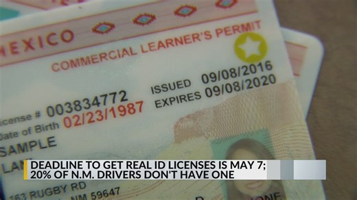 MVD: 20% of New Mexico drivers have not obtained Real ID