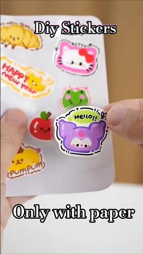 Diy Stickers | Stickers made only with Paper #diy #craft #papercraft #sticker
