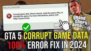 How To Fix GTA 5 Corrupt Game Data Error in 2024 | GTA V ERR_SYS_Fileload Error Fix | Error Fix