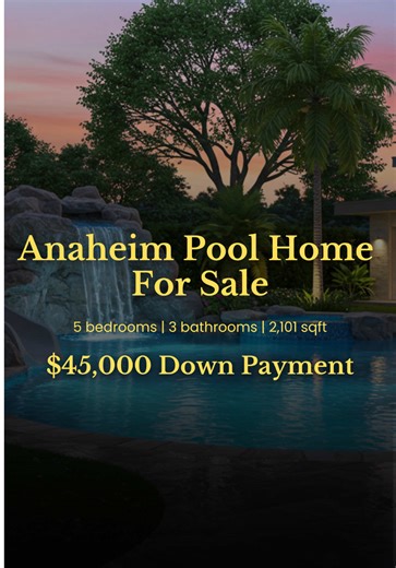 🏡 Anaheim, CA Home For Sale — Pool 5 Bedrooms - Comment or text me the word “AH” to (831) 676-6680 for a price breakdown or a private tour. - Down Payment: 45k - • 5 bedrooms | 3 bathrooms | 2,101 sqft • Chef’s kitchen w/ premium cabinetry, quartz counters, and a built-in coffee bar • Bedroom bath on the main level • Dramatic tiled fireplace spa-style bathrooms • 2-car attached garage w/ epoxy flooring - If you’ve been searching for homes for sale in Anaheim, CA this one feels like the kind of 